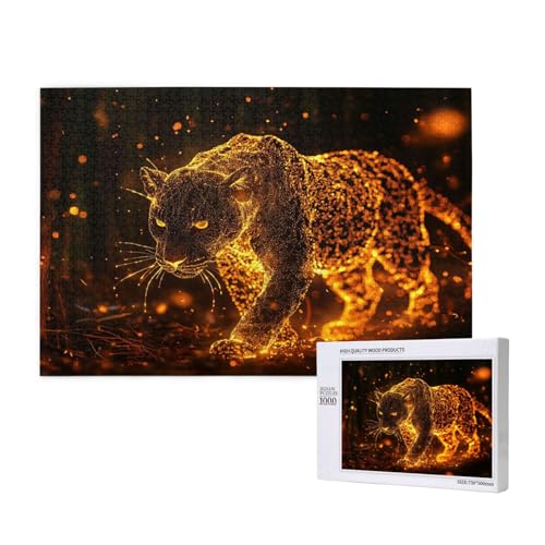 Fantasie Puzzle 500 Teile Erwachsene, DIY Leopard Puzzle Design für Erwachsene und Kinder ab 5 Jahren, HD Farbe Puzzel mit Geschenkbox Verpackung for Zimmer Deko Wohnzimmer, Geschenke für Frauen -3803 von Wjffnzbz