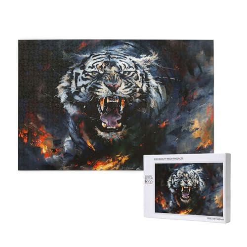 Fantasie Puzzle 500 Teile Erwachsene, DIY Tiger Puzzle Design für Erwachsene und Kinder ab 5 Jahren, HD Farbe Puzzel mit Geschenkbox Verpackung for Zimmer Deko Wohnzimmer, Geschenke für Frauen -4498 von Wjffnzbz