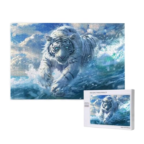 Fantasie Puzzle 500 Teile Erwachsene, DIY Tiger Puzzle Design für Erwachsene und Kinder ab 5 Jahren, HD Farbe Puzzel mit Geschenkbox Verpackung for Zimmer Deko Wohnzimmer, Geschenke für Frauen -4498 von Wjffnzbz