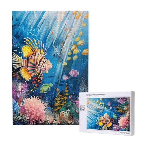 Fisch Puzzle 1500 Teile Erwachsene, DIY Koralle Puzzle Design für Erwachsene und Kinder ab 5 Jahren, HD Farbe Puzzel mit Geschenkbox Verpackung for Zimmer Deko Wohnzimmer, Geschenke für Frauen -8270 von Wjffnzbz