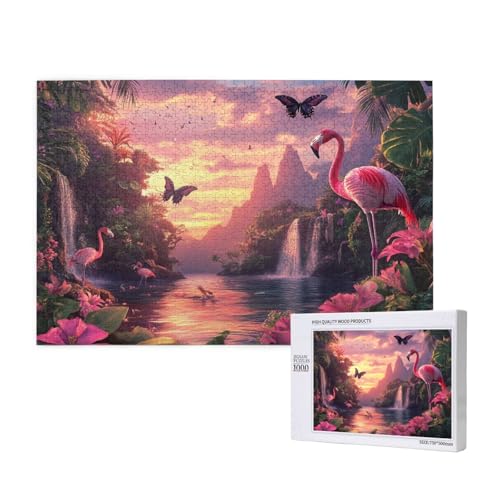 Flamingo Puzzle 1500 Teile Erwachsene, DIY Fallen Puzzle Design für Erwachsene und Kinder ab 5 Jahren, HD Farbe Puzzel mit Geschenkbox Verpackung for Zimmer Deko Wohnzimmer, Geschenke für Frauen -10 von Wjffnzbz