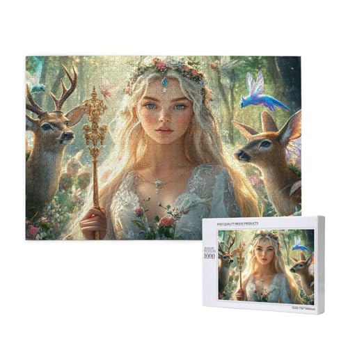 Frau Puzzle 1000 Teile Erwachsene, DIY Krone Puzzle Design für Erwachsene und Kinder ab 5 Jahren, HD Farbe Puzzel mit Geschenkbox Verpackung for Wand Zimmer Deko Wohnzimmer, Geschenke für Frauen -3904 von Wjffnzbz