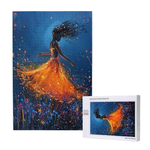 Frau Puzzle 1500 Teile Erwachsene, 5D DIY Tänzer Puzzle Design für Erwachsene und Kinder ab 5 Jahren, HD Farbe Puzzel mit Geschenkbox Verpackung for Zimmer Deko Wohnzimmer, Geschenke für Frauen -7900 von Wjffnzbz