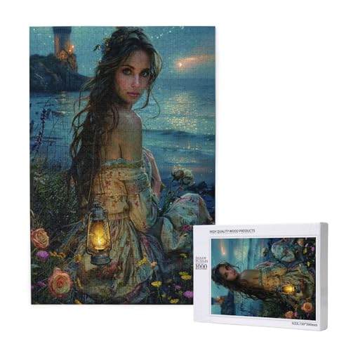 Frau Puzzle 1500 Teile Erwachsene, DIY Blume Puzzle Design für Erwachsene und Kinder ab 5 Jahren, HD Farbe Puzzel mit Geschenkbox Verpackung for Wand Zimmer Deko Wohnzimmer, Geschenke für Frauen -8000 von Wjffnzbz