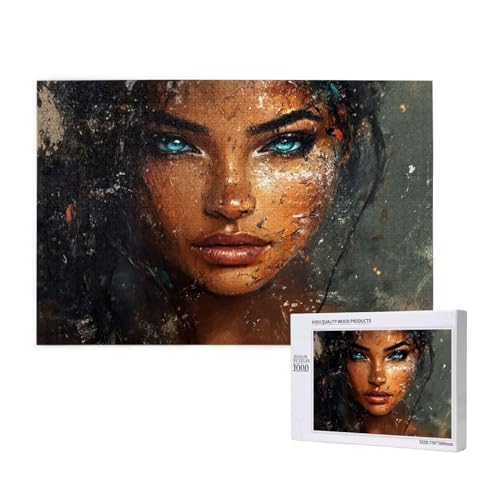 Frau Puzzle 1500 Teile Erwachsene, DIY Kunst Puzzle Design für Erwachsene und Kinder ab 5 Jahren, HD Farbe Puzzel mit Geschenkbox Verpackung for Wand Zimmer Deko Wohnzimmer, Geschenke für Frauen -4790 von Wjffnzbz