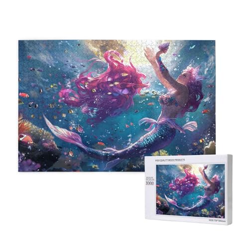 Frau Puzzle 1500 Teile Erwachsene, Unterwasserwelt Puzzle Design für Erwachsene und Kinder ab 5 Jahren, Farbe Puzzel mit Geschenkbox Verpackung for Zimmer Deko Wohnzimmer, Geschenke für Frauen -995 von Wjffnzbz