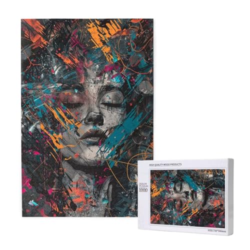 Frau Puzzle 300 Teile Erwachsene, 5D DIY Abstrakt Puzzle Design für Erwachsene und Kinder ab 5 Jahren, HD Farbe Puzzel mit Geschenkbox Verpackung for Zimmer Deko Wohnzimmer, Geschenke für Frauen -6207 von Wjffnzbz