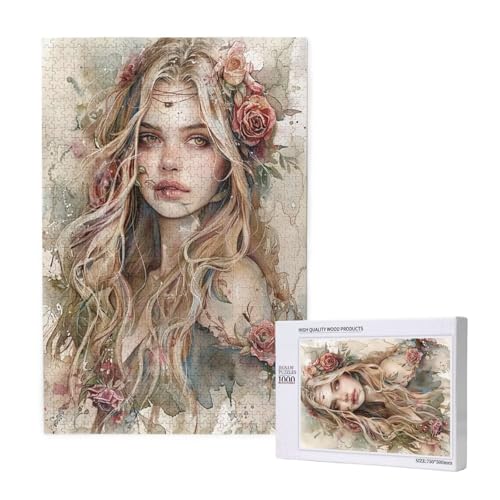 Frau Puzzle 300 Teile Erwachsene, DIY Blume Puzzle Design für Erwachsene und Kinder ab 5 Jahren, HD Farbe Puzzel mit Geschenkbox Verpackung for Wand Zimmer Deko Wohnzimmer, Geschenke für Frauen -8742 von Wjffnzbz