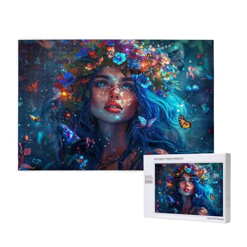 Frau Puzzle 300 Teile Erwachsene, DIY Blume Puzzle Design für Erwachsene und Kinder ab 5 Jahren, HD Farbe Puzzel mit Geschenkbox Verpackung for Wand Zimmer Deko Wohnzimmer, Geschenke für Frauen -962 von Wjffnzbz