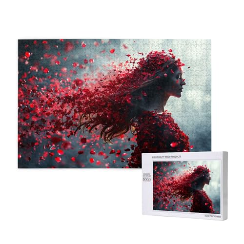 Frau Puzzle 500 Teile Erwachsene, DIY Blume Puzzle Design für Erwachsene und Kinder ab 5 Jahren, HD Farbe Puzzel mit Geschenkbox Verpackung for Wand Zimmer Deko Wohnzimmer, Geschenke für Frauen -4158 von Wjffnzbz