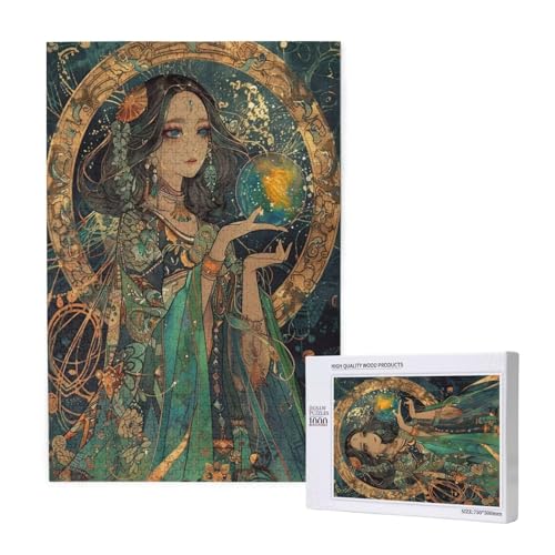 Frau Puzzle 500 Teile Erwachsene, DIY Kunst Puzzle Design für Erwachsene und Kinder ab 5 Jahren, HD Farbe Puzzel mit Geschenkbox Verpackung for Wand Zimmer Deko Wohnzimmer, Geschenke für Frauen -7153 von Wjffnzbz