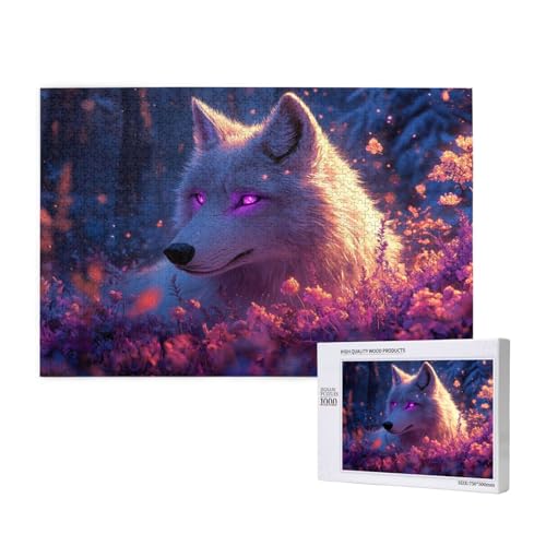 Fuchs Puzzle 1000 Teile Erwachsene, 5D DIY Blume Puzzle Design für Erwachsene und Kinder ab 5 Jahren, HD Farbe Puzzel mit Geschenkbox Verpackung for Zimmer Deko Wohnzimmer, Geschenke für Frauen -209 von Wjffnzbz