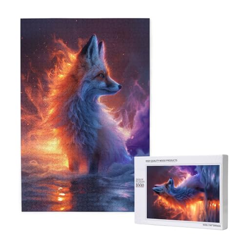 Fuchs Puzzle 1000 Teile Erwachsene, DIY Fantasie Puzzle Design für Erwachsene und Kinder ab 5 Jahren, HD Farbe Puzzel mit Geschenkbox Verpackung for Zimmer Deko Wohnzimmer, Geschenke für Frauen -7649 von Wjffnzbz