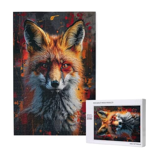 Fuchs Puzzle 500 Teile Erwachsene, DIY Kunst Puzzle Design für Erwachsene und Kinder ab 5 Jahren, HD Farbe Puzzel mit Geschenkbox Verpackung for Wand Zimmer Deko Wohnzimmer, Geschenke für Frauen -7713 von Wjffnzbz