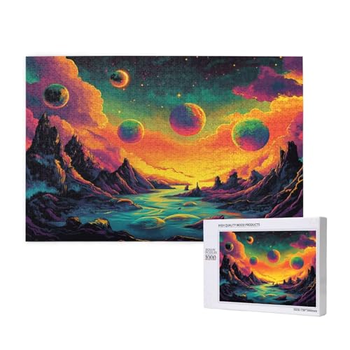 Gebirge Puzzle 1500 Teile Erwachsene, DIY Planet Puzzle Design für Erwachsene und Kinder ab 5 Jahren, HD Farbe Puzzel mit Geschenkbox Verpackung for Zimmer Deko Wohnzimmer, Geschenke für Frauen -1910 von Wjffnzbz