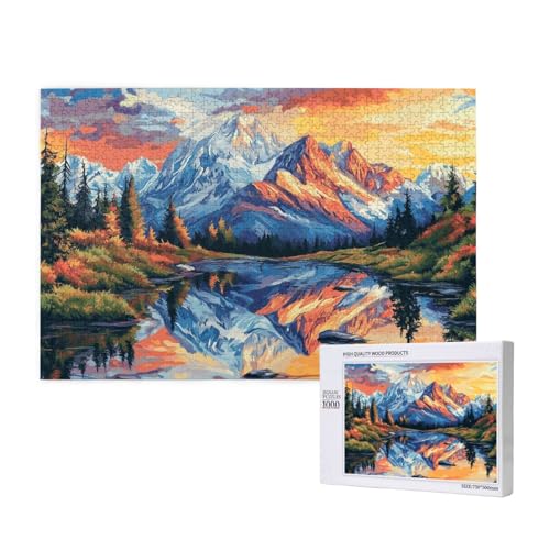 Gebirge Puzzle 300 Teile Erwachsene, Landschaft Puzzle Design für Erwachsene und Kinder ab 5 Jahren, HD Farbe Puzzel mit Geschenkbox Verpackung for Zimmer Deko Wohnzimmer, Geschenke für Frauen -4942 von Wjffnzbz