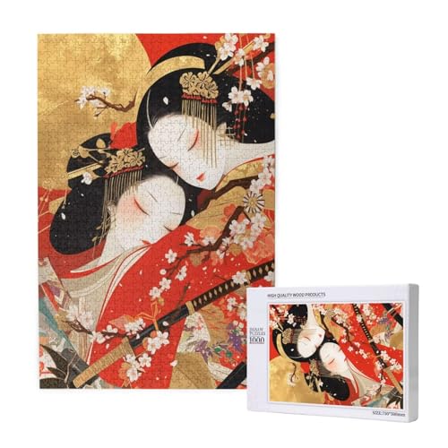 Geisha Puzzle 500 Teile Erwachsene, 5D DIY Japan Puzzle Design für Erwachsene und Kinder ab 5 Jahren, HD Farbe Puzzel mit Geschenkbox Verpackung for Zimmer Deko Wohnzimmer, Geschenke für Frauen -8918 von Wjffnzbz