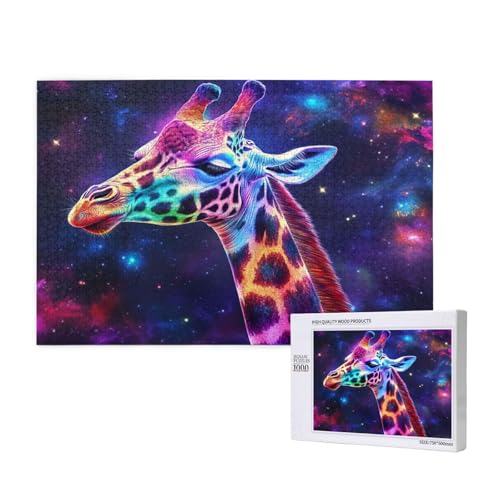 Giraffe Puzzle 500 Teile Erwachsene, Sternenhimmel Puzzle Design für Erwachsene und Kinder ab 5 Jahren, Farbe Puzzel mit Geschenkbox Verpackung for Zimmer Deko Wohnzimmer, Geschenke für Frauen -3483 von Wjffnzbz