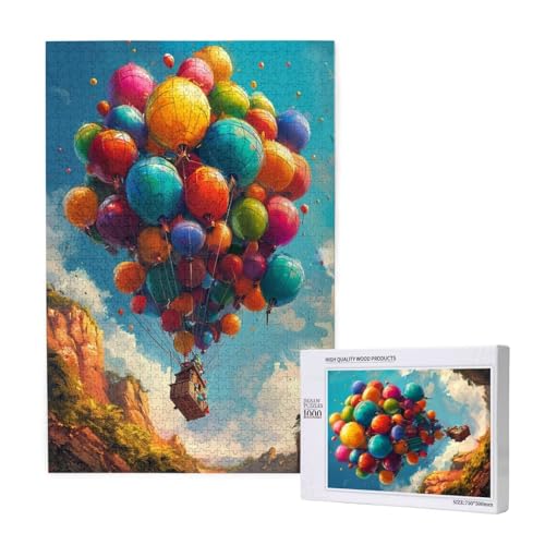 Heißluftballon Puzzle 300 Teile Erwachsene, Kabine Puzzle Design für Erwachsene und Kinder ab 5 Jahren, Farbe Puzzel mit Geschenkbox Verpackung for Zimmer Deko Wohnzimmer, Geschenke für Frauen -7852 von Wjffnzbz