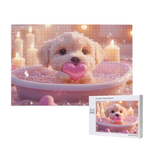 Hund Puzzle 1000 Teile Erwachsene, DIY Liebe Puzzle Design für Erwachsene und Kinder ab 5 Jahren, HD Farbe Puzzel mit Geschenkbox Verpackung for Wand Zimmer Deko Wohnzimmer, Geschenke für Frauen -3264 von Wjffnzbz