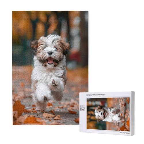 Hund Puzzle 300 Teile Erwachsene, DIY Ahornblatt Puzzle Design für Erwachsene und Kinder ab 5 Jahren, HD Farbe Puzzel mit Geschenkbox Verpackung for Zimmer Deko Wohnzimmer, Geschenke für Frauen -9877 von Wjffnzbz