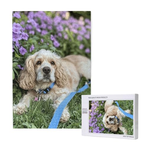 Hund Puzzle 300 Teile Erwachsene, DIY Blume Puzzle Design für Erwachsene und Kinder ab 5 Jahren, HD Farbe Puzzel mit Geschenkbox Verpackung for Wand Zimmer Deko Wohnzimmer, Geschenke für Frauen -5022 von Wjffnzbz