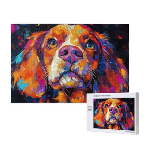 Hund Puzzle 300 Teile Erwachsene, DIY Farbe Puzzle Design für Erwachsene und Kinder ab 5 Jahren, HD Farbe Puzzel mit Geschenkbox Verpackung for Wand Zimmer Deko Wohnzimmer, Geschenke für Frauen -212 von Wjffnzbz