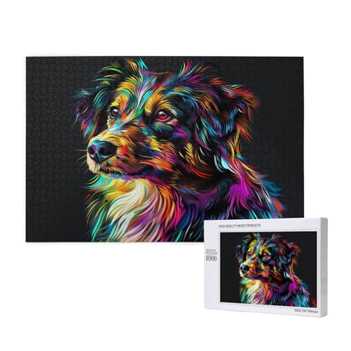 Hund Puzzle 300 Teile Erwachsene, DIY Farbe Puzzle Design für Erwachsene und Kinder ab 5 Jahren, HD Farbe Puzzel mit Geschenkbox Verpackung for Wand Zimmer Deko Wohnzimmer, Geschenke für Frauen -4687 von Wjffnzbz