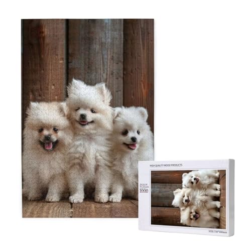 Hund Puzzle 300 Teile Erwachsene, DIY Weiß Puzzle Design für Erwachsene und Kinder ab 5 Jahren, HD Farbe Puzzel mit Geschenkbox Verpackung for Wand Zimmer Deko Wohnzimmer, Geschenke für Frauen -9102 von Wjffnzbz