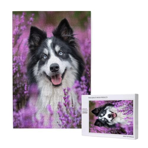 Hund Puzzle 500 Teile Erwachsene, 5D DIY Lavendel Puzzle Design für Erwachsene und Kinder ab 5 Jahren, HD Farbe Puzzel mit Geschenkbox Verpackung for Zimmer Deko Wohnzimmer, Geschenke für Frauen -8378 von Wjffnzbz