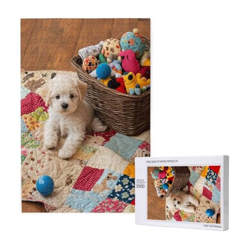 Hund Puzzle 500 Teile Erwachsene, 5D DIY Niedlich Puzzle Design für Erwachsene und Kinder ab 5 Jahren, HD Farbe Puzzel mit Geschenkbox Verpackung for Zimmer Deko Wohnzimmer, Geschenke für Frauen -6833 von Wjffnzbz