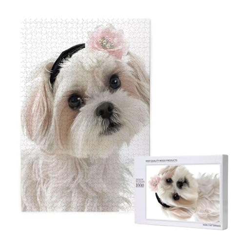 Hund Puzzle 500 Teile Erwachsene, DIY Blume Puzzle Design für Erwachsene und Kinder ab 5 Jahren, HD Farbe Puzzel mit Geschenkbox Verpackung for Wand Zimmer Deko Wohnzimmer, Geschenke für Frauen -8188 von Wjffnzbz