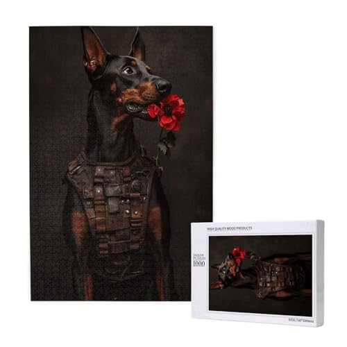 Hund Puzzle 500 Teile Erwachsene, DIY Rose Puzzle Design für Erwachsene und Kinder ab 5 Jahren, HD Farbe Puzzel mit Geschenkbox Verpackung for Wand Zimmer Deko Wohnzimmer, Geschenke für Frauen -5273 von Wjffnzbz