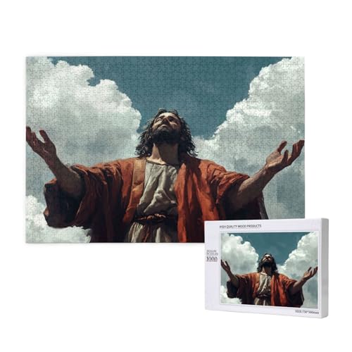 Jesus Puzzle 1000 Teile Erwachsene, DIY Religion Puzzle Design für Erwachsene und Kinder ab 5 Jahren, HD Farbe Puzzel mit Geschenkbox Verpackung for Zimmer Deko Wohnzimmer, Geschenke für Frauen -2559 von Wjffnzbz