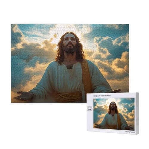 Jesus Puzzle 1500 Teile Erwachsene, DIY Religion Puzzle Design für Erwachsene und Kinder ab 5 Jahren, HD Farbe Puzzel mit Geschenkbox Verpackung for Zimmer Deko Wohnzimmer, Geschenke für Frauen -250 von Wjffnzbz