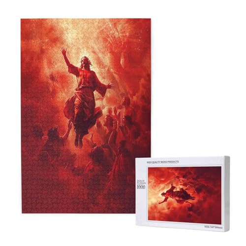 Jesus Puzzle 300 Teile Erwachsene, 5D DIY Himmel Puzzle Design für Erwachsene und Kinder ab 5 Jahren, HD Farbe Puzzel mit Geschenkbox Verpackung for Zimmer Deko Wohnzimmer, Geschenke für Frauen -7217 von Wjffnzbz