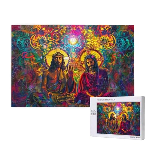 Jesus Puzzle 300 Teile Erwachsene, 5D DIY Religion Puzzle Design für Erwachsene und Kinder ab 5 Jahren, HD Farbe Puzzel mit Geschenkbox Verpackung for Zimmer Deko Wohnzimmer, Geschenke für Frauen -877 von Wjffnzbz