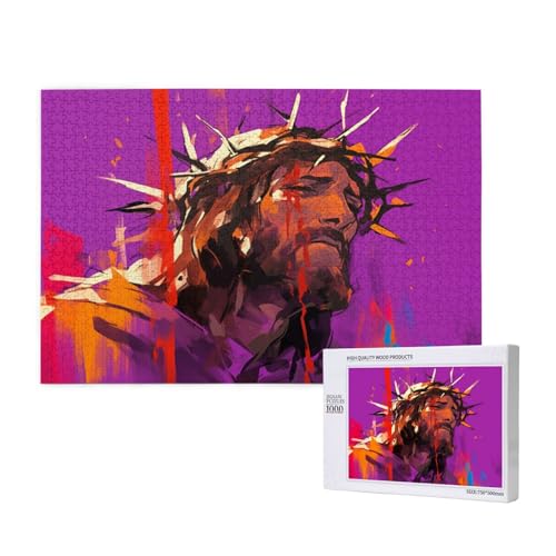 Jesus Puzzle 300 Teile Erwachsene, DIY Farbe Puzzle Design für Erwachsene und Kinder ab 5 Jahren, HD Farbe Puzzel mit Geschenkbox Verpackung for Wand Zimmer Deko Wohnzimmer, Geschenke für Frauen -1202 von Wjffnzbz