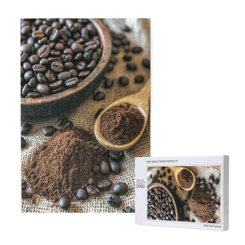 Kaffee Puzzle 500 Teile Erwachsene, Kaffeebohnen Puzzle Design für Erwachsene und Kinder ab 5 Jahren, HD Farbe Puzzel mit Geschenkbox Verpackung for Zimmer Deko Wohnzimmer, Geschenke für Frauen -6783 von Wjffnzbz