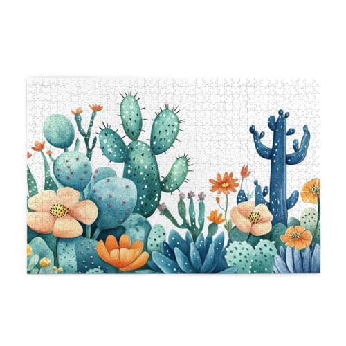 Kaktus Puzzle 300 Teile Erwachsene, 5D DIY Blume Puzzle Design für Erwachsene und Kinder ab 5 Jahren, HD Farbe Puzzel mit Geschenkbox Verpackung for Zimmer Deko Wohnzimmer, Geschenke für Frauen -2107 von Wjffnzbz