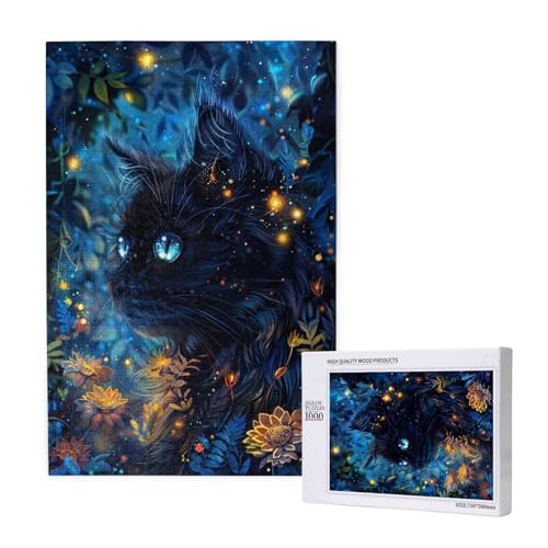 Katze Puzzle 1000 Teile Erwachsene, 5D DIY Blume Puzzle Design für Erwachsene und Kinder ab 5 Jahren, HD Farbe Puzzel mit Geschenkbox Verpackung for Zimmer Deko Wohnzimmer, Geschenke für Frauen -8374 von Wjffnzbz