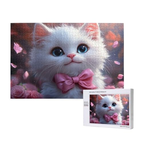 Katze Puzzle 1000 Teile Erwachsene, DIY Niedlich Puzzle Design für Erwachsene und Kinder ab 5 Jahren, HD Farbe Puzzel mit Geschenkbox Verpackung for Zimmer Deko Wohnzimmer, Geschenke für Frauen -464 von Wjffnzbz