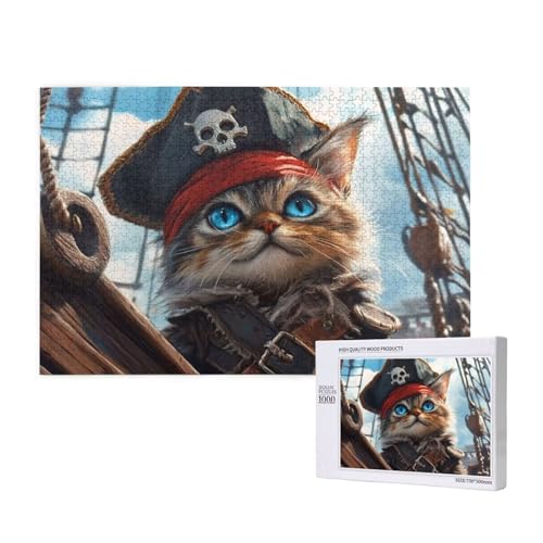 Katze Puzzle 1500 Teile Erwachsene, DIY Hut Puzzle Design für Erwachsene und Kinder ab 5 Jahren, HD Farbe Puzzel mit Geschenkbox Verpackung for Wand Zimmer Deko Wohnzimmer, Geschenke für Frauen -3290 von Wjffnzbz