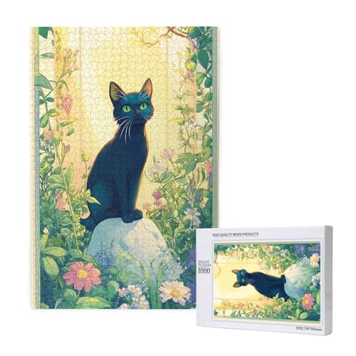 Katze Puzzle 300 Teile Erwachsene, DIY Blume Puzzle Design für Erwachsene und Kinder ab 5 Jahren, HD Farbe Puzzel mit Geschenkbox Verpackung for Wand Zimmer Deko Wohnzimmer, Geschenke für Frauen -5572 von Wjffnzbz