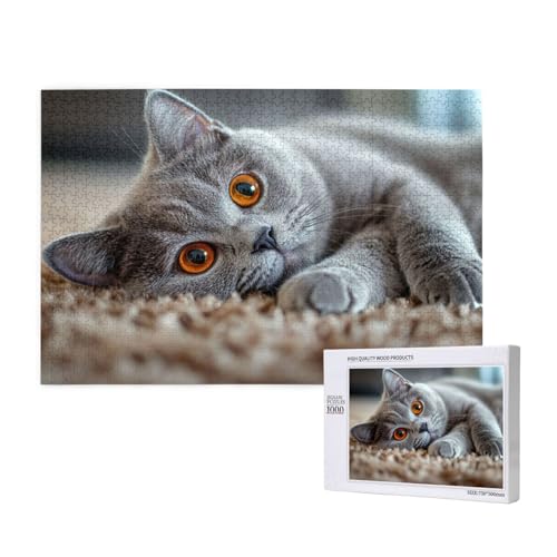 Katze Puzzle 300 Teile Erwachsene, DIY Niedlich Puzzle Design für Erwachsene und Kinder ab 5 Jahren, HD Farbe Puzzel mit Geschenkbox Verpackung for Zimmer Deko Wohnzimmer, Geschenke für Frauen -1282 von Wjffnzbz