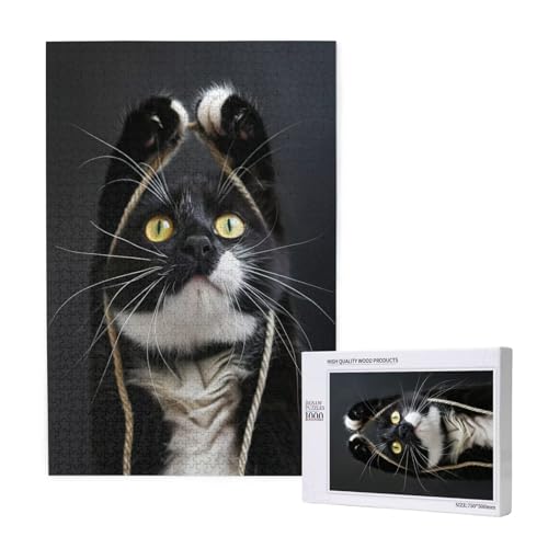 Katze Puzzle 500 Teile Erwachsene, DIY Kunst Puzzle Design für Erwachsene und Kinder ab 5 Jahren, HD Farbe Puzzel mit Geschenkbox Verpackung for Wand Zimmer Deko Wohnzimmer, Geschenke für Frauen -8388 von Wjffnzbz