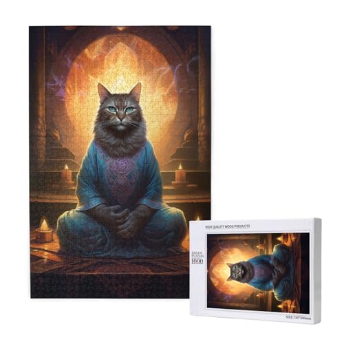 Katze Puzzle 500 Teile Erwachsene, DIY Zen Puzzle Design für Erwachsene und Kinder ab 5 Jahren, HD Farbe Puzzel mit Geschenkbox Verpackung for Wand Zimmer Deko Wohnzimmer, Geschenke für Frauen -6633 von Wjffnzbz