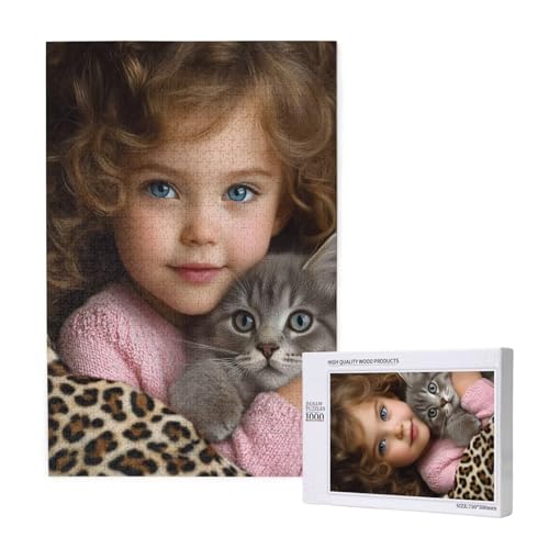 Kind Puzzle 1000 Teile Erwachsene, DIY Katze Puzzle Design für Erwachsene und Kinder ab 5 Jahren, HD Farbe Puzzel mit Geschenkbox Verpackung for Wand Zimmer Deko Wohnzimmer, Geschenke für Frauen -5954 von Wjffnzbz