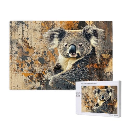 Koala Puzzle 1000 Teile Erwachsene, DIY Tier Puzzle Design für Erwachsene und Kinder ab 5 Jahren, HD Farbe Puzzel mit Geschenkbox Verpackung for Wand Zimmer Deko Wohnzimmer, Geschenke für Frauen -1149 von Wjffnzbz