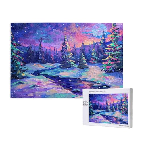 Landschaft Puzzle 1000 Teile Erwachsene, DIY Kiefer Puzzle Design für Erwachsene und Kinder ab 5 Jahren, HD Farbe Puzzel mit Geschenkbox Verpackung for Zimmer Deko Wohnzimmer, Geschenke für Frauen -84 von Wjffnzbz